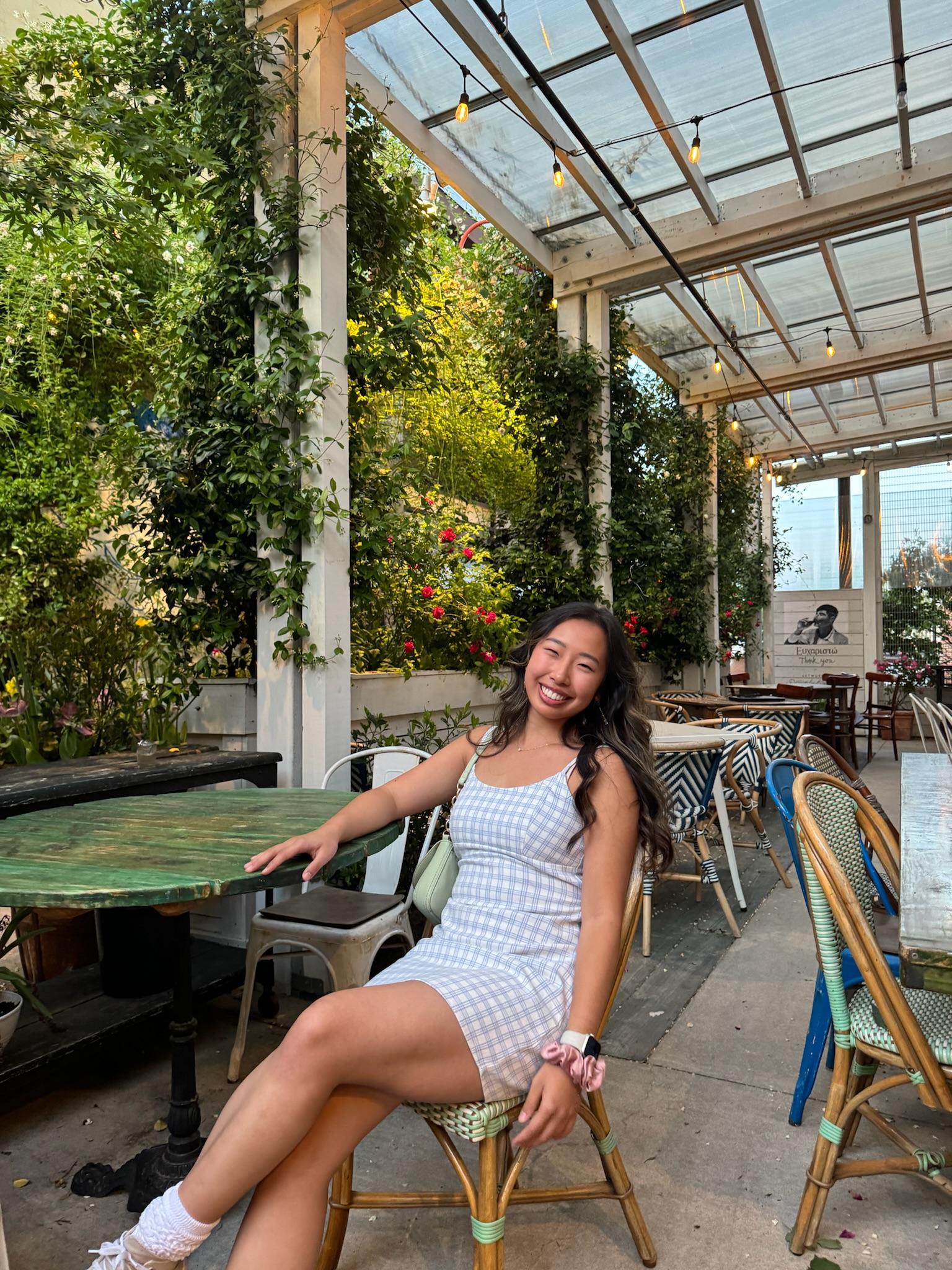 Me at a restaurant in Chapel Hill